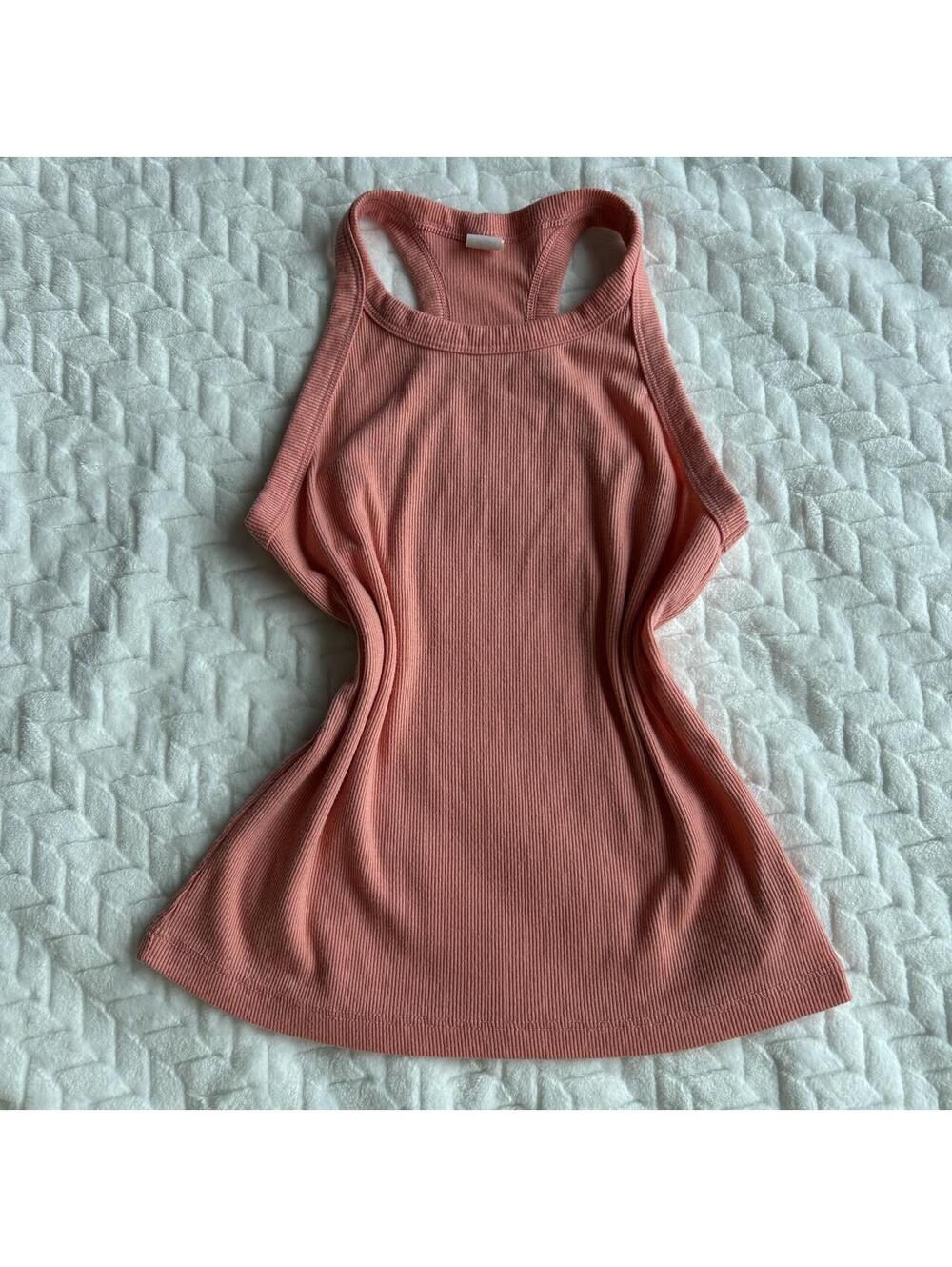 Coral ribbed tank top in a M #activewear #fitness
